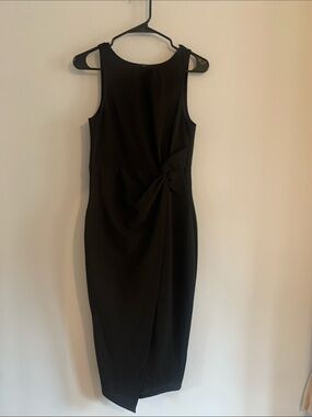 GUESS Black Sleeveless Midi Dress with Side Knot